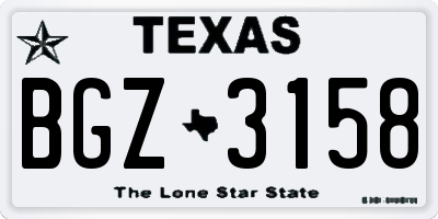 TX license plate BGZ3158