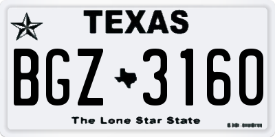 TX license plate BGZ3160