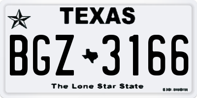 TX license plate BGZ3166