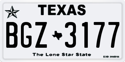TX license plate BGZ3177