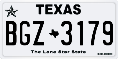 TX license plate BGZ3179