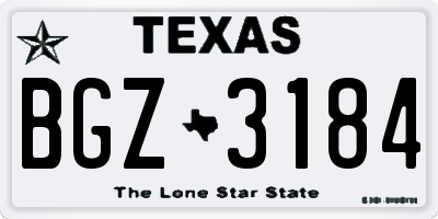 TX license plate BGZ3184