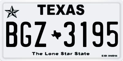 TX license plate BGZ3195