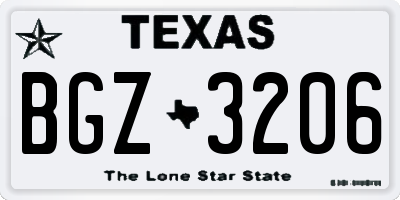 TX license plate BGZ3206