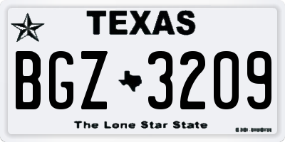 TX license plate BGZ3209