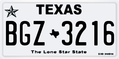 TX license plate BGZ3216