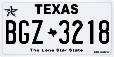 TX license plate BGZ3218