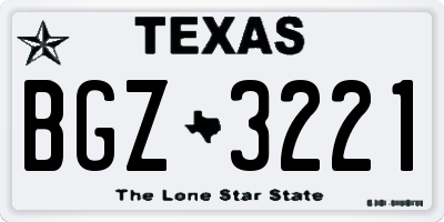 TX license plate BGZ3221