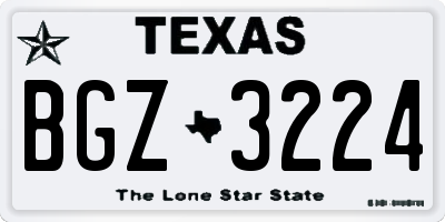 TX license plate BGZ3224