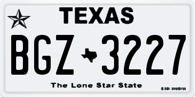 TX license plate BGZ3227