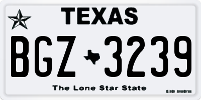 TX license plate BGZ3239