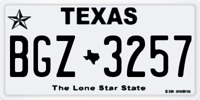 TX license plate BGZ3257