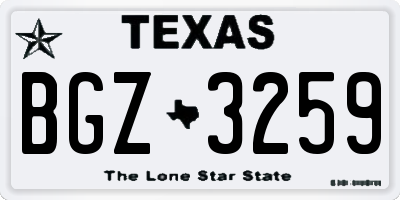 TX license plate BGZ3259