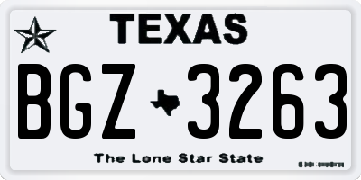 TX license plate BGZ3263