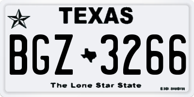 TX license plate BGZ3266