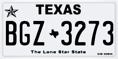 TX license plate BGZ3273