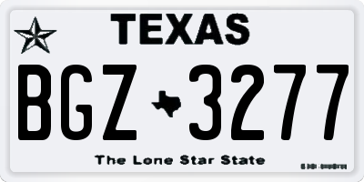 TX license plate BGZ3277