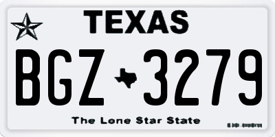 TX license plate BGZ3279