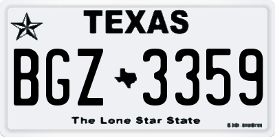 TX license plate BGZ3359