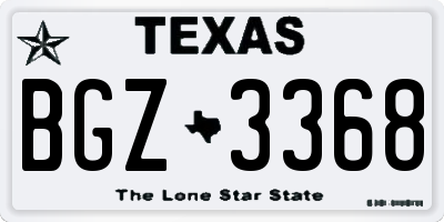 TX license plate BGZ3368