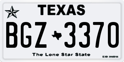 TX license plate BGZ3370