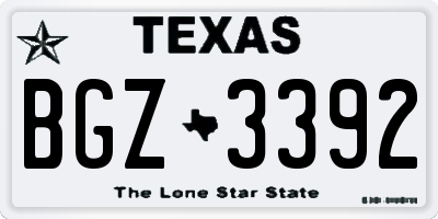 TX license plate BGZ3392
