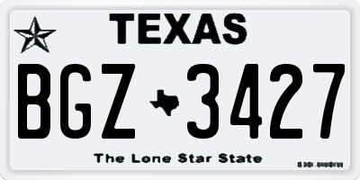 TX license plate BGZ3427