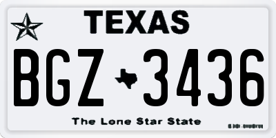 TX license plate BGZ3436