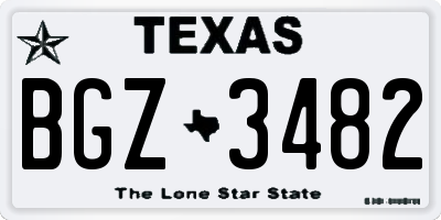 TX license plate BGZ3482