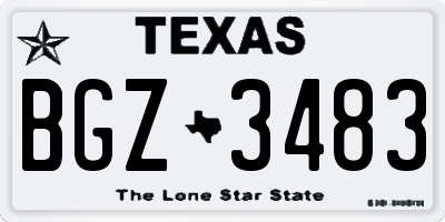 TX license plate BGZ3483