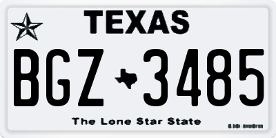TX license plate BGZ3485