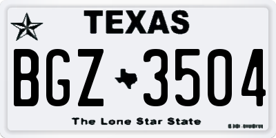 TX license plate BGZ3504