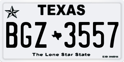TX license plate BGZ3557