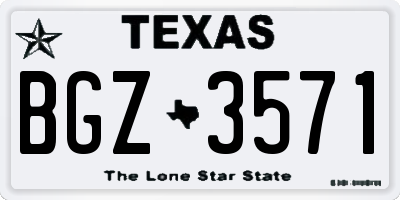 TX license plate BGZ3571