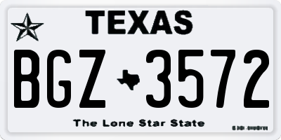 TX license plate BGZ3572