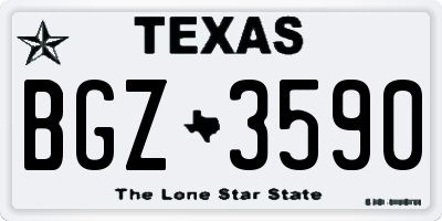 TX license plate BGZ3590