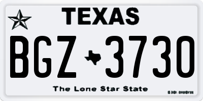 TX license plate BGZ3730