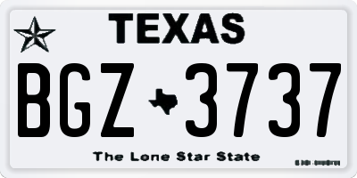 TX license plate BGZ3737
