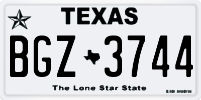 TX license plate BGZ3744