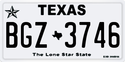 TX license plate BGZ3746