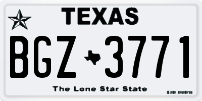 TX license plate BGZ3771