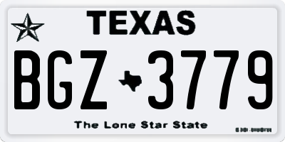 TX license plate BGZ3779
