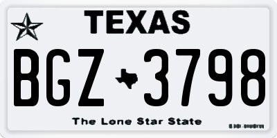 TX license plate BGZ3798