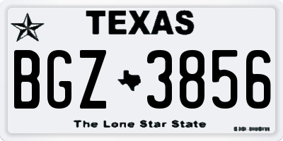 TX license plate BGZ3856