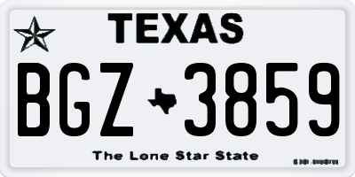TX license plate BGZ3859