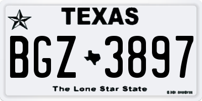 TX license plate BGZ3897