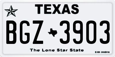 TX license plate BGZ3903