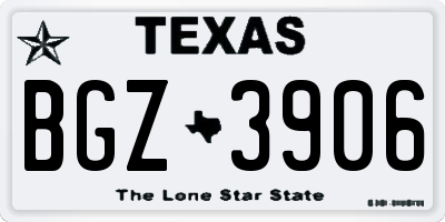 TX license plate BGZ3906