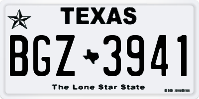TX license plate BGZ3941