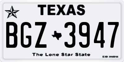 TX license plate BGZ3947